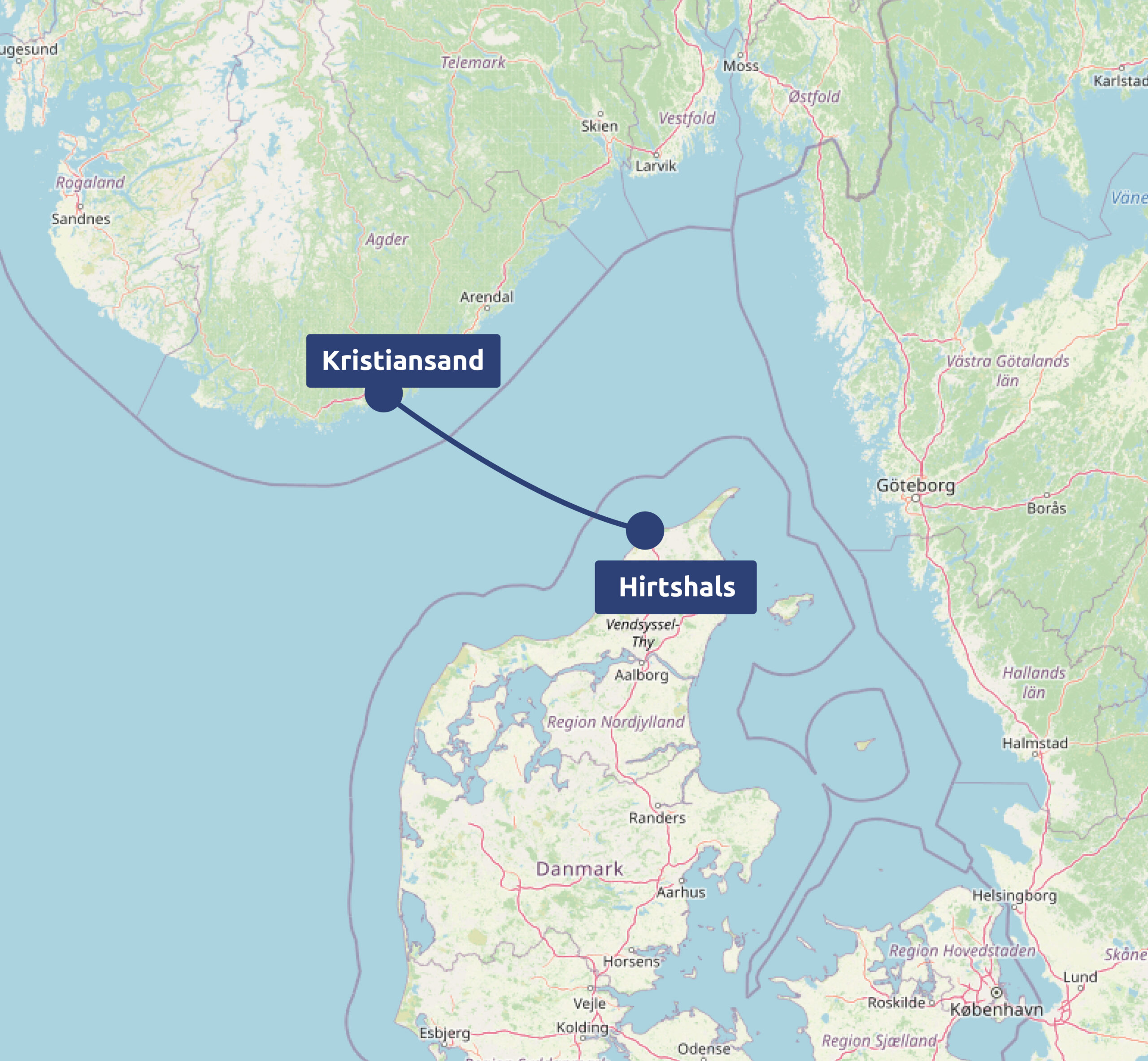 Fjordline - Hirtshals - Kristiansand t/r