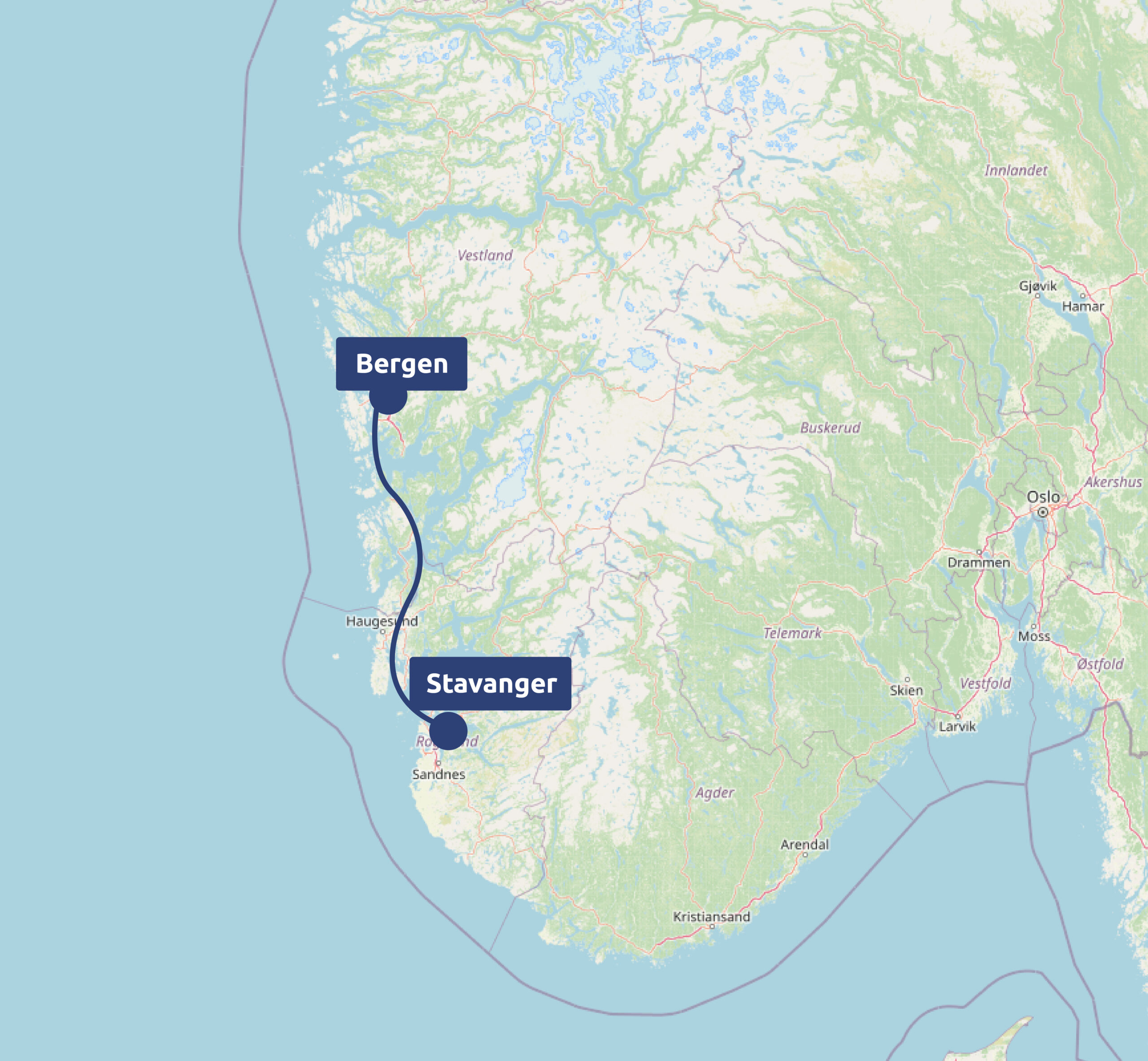 Fjordline - Stavanger - Bergen t/r